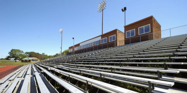 A high school track stadium.