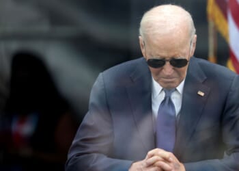 Former U.S. President Joe Biden attends the dedication ceremony for the Barack Obama Presidential Center in John Lewis Plaza on June 18, 2026 in Chicago.
