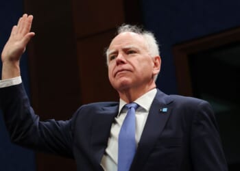 Minnesota Gov. Tim Walz is sworn in as he testifies during a House Oversight and Government Reform Committee hearing in the U.S. Capitol Building on March 4, 2026, in Washington, D.C.