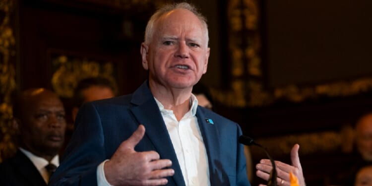 Minnesota Gov. Tim Walz speaks in a February file photo.
