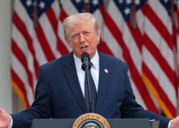 President Donald Trump speaks at the White House on July 6, 2026, in Washington, D.C.