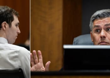 Fourth District Court Judge Tony Graf, right, ruled that text messages and a handwritten note attributed to murder suspect Tyler Robinson, left, could be published.
