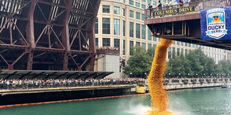 Rubber ducks by the thousands splash into Chicago River for annual Special Olympics fundraiser