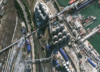 Ukraine’s drones hit a major Russian refinery 800 miles from the border, sparking a fire