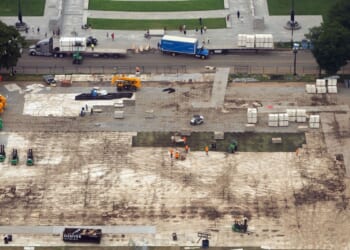 Trump blames vandals for damaged grass on National Mall