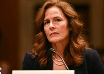 Supreme Court Justice Amy Coney Barrett speaks to the Senate Appropriations Subcommittee on Financial Services on July 14, 2026.