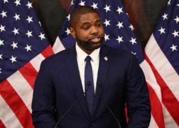 Rep. Byron Donalds speaks in the Rayburn Reception Room after formally unveiling the Frederick Douglass Press Gallery in the U.S. Capitol on Feb. 12, 2026, in Washington, D.C.