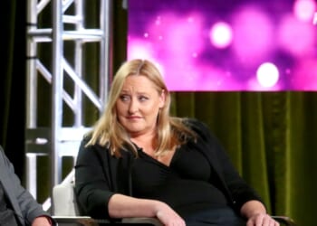 Heidi Beirich, Intelligence Project Director at Southern Poverty Law Center, on Investigative Discovery Channel speaks onstage during the Discovery Communications portion of the 2018 Winter Television Critics Association Press Tour at the Langham Huntington on Jan. 12, 2018, in Pasadena, California.
