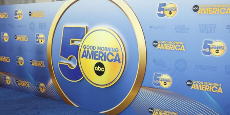 An ABC press carpet is visible for Good Morning America’s 50th anniversary celebration on November 3, 2025 in New York City.