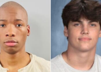 Karmelo Anthony, left, was convicted in the stabbing death of high school student Austin Metcalf at a track meet in Texas.