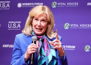 George W. Bush Institute Senior Fellow Deborah Birx speaks at the 2023 Women’s Forum U.S.A. hosted by Vital Voices and the Women’s Forum for the Economy and Society at Vital Voices Headquarters on March 29, 2023, in Washington, D.C.