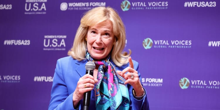 George W. Bush Institute Senior Fellow Deborah Birx speaks at the 2023 Women’s Forum U.S.A. hosted by Vital Voices and the Women’s Forum for the Economy and Society at Vital Voices Headquarters on March 29, 2023, in Washington, D.C.
