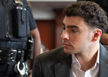 Luigi Mangione attends a pre-trial appearance at Manhattan Criminal Court on Aug. 11, 2026 in New York City. (Barry Williams/Pool/Getty Images)