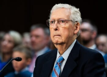 Sen. Mitch McConnell, pictured in a July 2025 file photo at a Senate Judiciary Committee hearing.