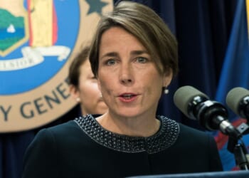 Then-Massachusetts Attorney General Maura Healey speaks at a news conference in New York City on July 19, 2016.