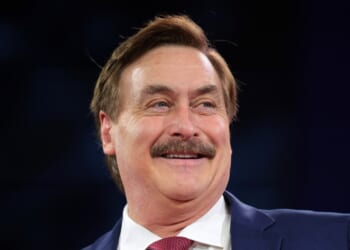 MyPillow CEO Mike Lindell speaks at the Conservative Political Action Conference at the Gaylord National Resort Hotel and Convention Center on Feb. 21, 2025, in Oxon Hill, Maryland.