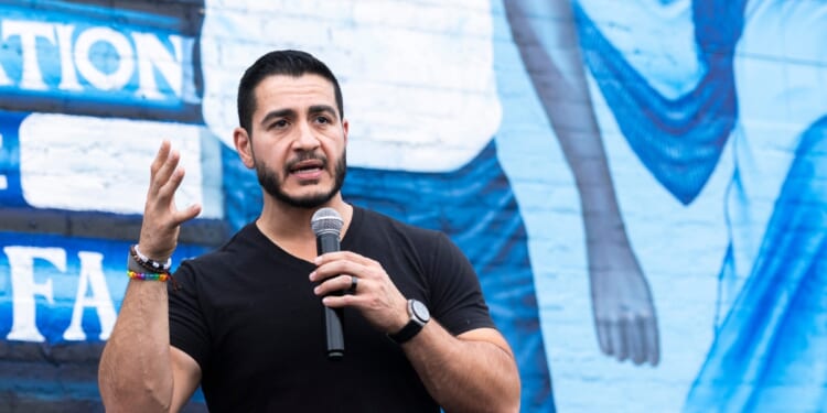 Democratic Senate candidate Abdul El-Sayed speaks after a radio appearance on Dr. Horace Sheffield's GOTV Community Rally on Aug. 1, 2026, in Detroit, Michigan.