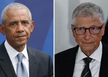 President Obama, left, looks introspective at his Presidential Center opening in Chicago on June 18, 2026. Bill Gates, right, looks down as he walks alongside his team on June 10, 2026 in Washington, D.C.