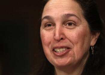 Then-Attorney Indira Talwani speaks to the Senate Judiciary Committee on January 8, 2015.