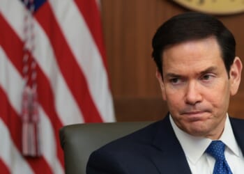 Secretary of State Marco Rubio speaks during a Cabinet meeting at Camp David, the presidential retreat, on July 31, 2026, in Camp David, Maryland.
