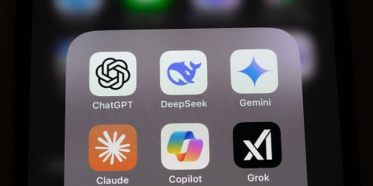 Artificial intelligence apps are displayed on a phone user interface.