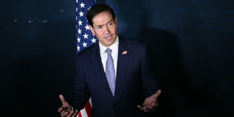 Secretary of State Marco Rubio speaks to the press on July 22, 2026.