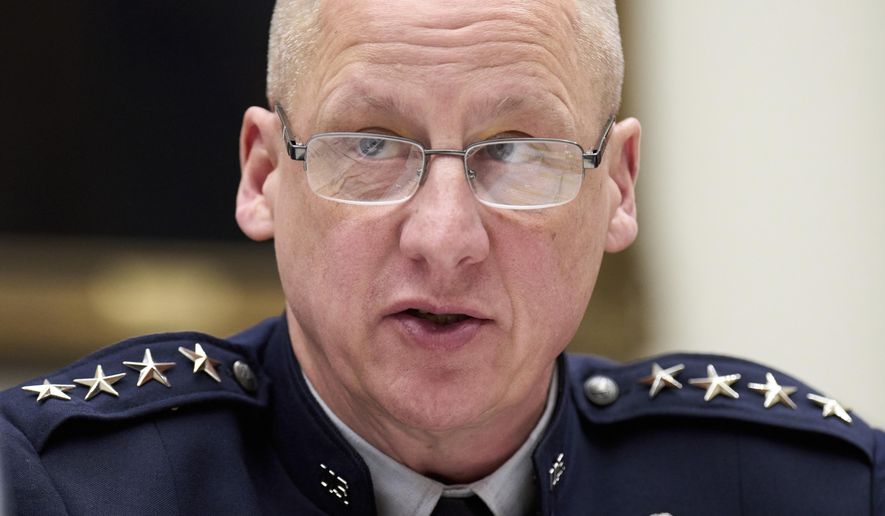 Space Force Gen. Michael A. Guetlein, attends a House Armed Services Subcommittee hearing on readiness Tuesday, May 6, 2025, on Capitol Hill in Washington. (AP Photo/Jacquelyn Martin) ** FILE **