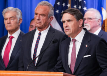 Acting Attorney General Todd Blanche joined by US Secretary of Health and Human Services Robert F. Kennedy Jr.