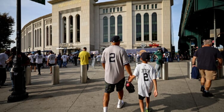 Fans file into New York's Yankee Stadium in a September 2025 file photo.