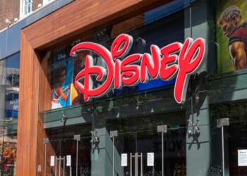 The name, sign, and facade of the Disney store on Oxford Street, London, United Kingdom, on June 13, 2020.