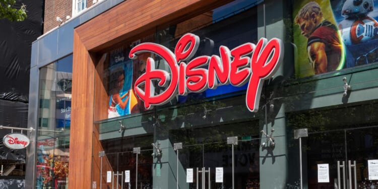 The name, sign, and facade of the Disney store on Oxford Street, London, United Kingdom, on June 13, 2020.