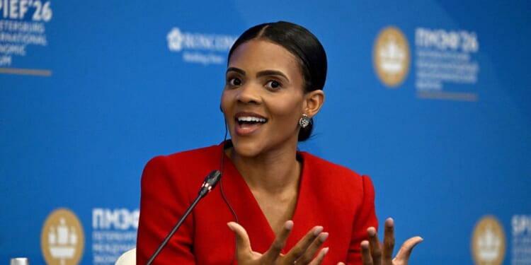 Candace Owens attends the St. Petersburg International Economic Forum in St. Petersburg, Russia, on June 4, 2026.