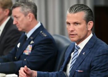 Secretary of War Pete Hegseth speaks during a meeting with German Defense Minister Boris Pistorius at the Pentagon on Sept. 15, 2026, in Arlington, Virginia.