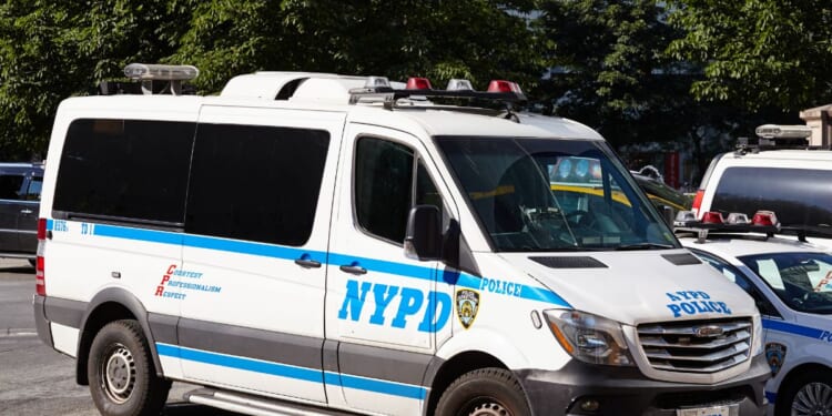 An NYPD Freightliner Sprinter vehicle parked on a street by Central Park on July 5, 2018.