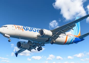 A FlyDubai Boeing 737 is pictured in a 2021 file photo.