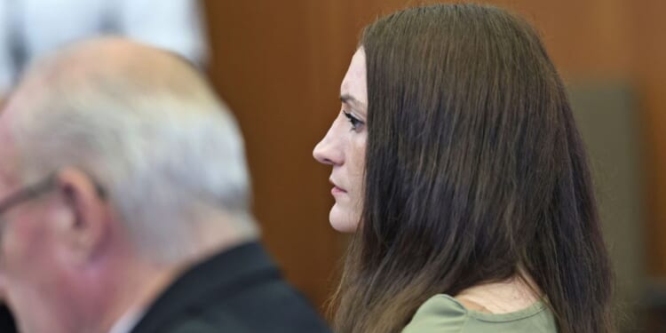 Kevin Reddington, defense attorney for Lindsay Clancy, and Lindsay Clancy look on after the jury remained deadlocked and the judge indicated he will declare a mistrial, during Clancy's murder trial at the Plymouth County Superior Court in Plymouth, Massachusetts, on Sept. 4, 2026.