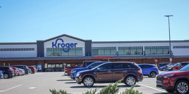 A view of Kroger grocery store in New Albany, Indiana, on March 22, 2025.