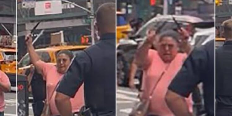 A woman in Queens, New York, stabbed two people in Times Square on Aug. 31, 2026, before police shot and killed her.