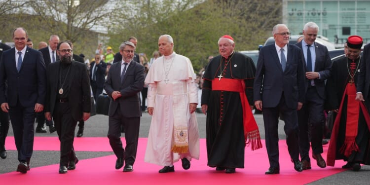 Pope urges religious leaders in France to preach peace as he recalls foundations of European unity
