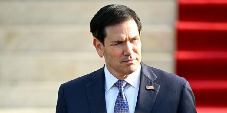 Secretary of State Marco Rubio leaves a meeting with Colombia's President Abelardo de la Espriella in Barranquilla, Colombia, on Sept. 8, 2026.