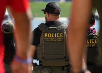 An agent with Homeland Security Investigations is pictured in a September 2025 file photo in Washington, D.C.