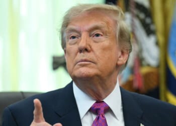 President Donald Trump speaks after signing an executive order that aims to rename Lake Ontario to Lake America in the Oval Office of the White House in Washington, D.C., on Aug. 27, 2026.