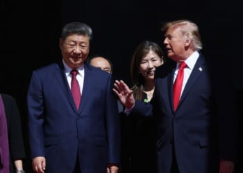 President of China Xi Jinping, First Lady of China Peng Liyuan, President Donald Trump and First Lady Melania Trump walk together outside the National Archives Museum in Washington on Sept. 25, 2026.