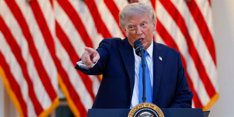 President Trump points at a reporter at the White House on September 2, 2026.