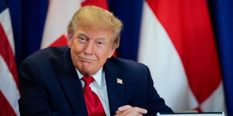 President Donald Trump smiles during the signing of a security pact between the U.S., Denmark, and Greenland at the U.N. Headquarters in New York City on Sept. 22, 2026.