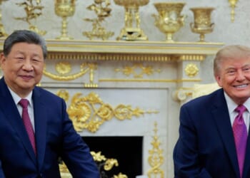 Chinese President Xi Jinping sits with President Donald Trump in the Oval Office at the White House on Sept. 24, 2026, in Washington, D.C.