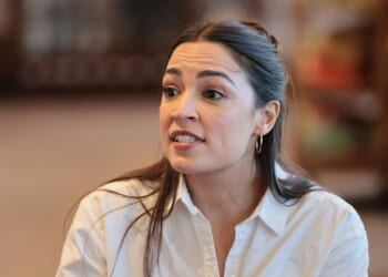 Rep. Alexandria Ocasio-Cortez speaks during a roundtable on data centers at Fishkill Farms on Oct. 6, 2026, in Hopewell Junction, New York.