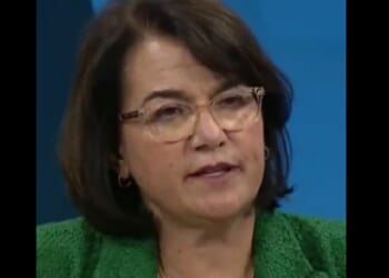 Democratic Congressional candidate Eileen Laubacher in a debate Monday.