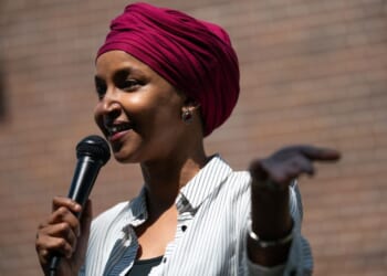 Rep. Ilhan Omar, a Minnesota Democrat seen in an August photo, reportedly had her staff change her official birthdate after she was elected to Congress in 2018.