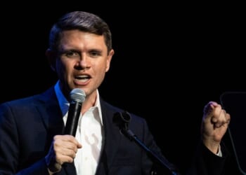 Democratic Senate candidate James Talarico speaks during a campaign rally as part of his "New American Dream Tour" in Pasadena, Texas, on Aug. 9, 2026.